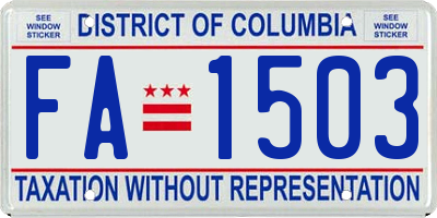 DC license plate FA1503