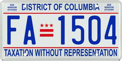 DC license plate FA1504