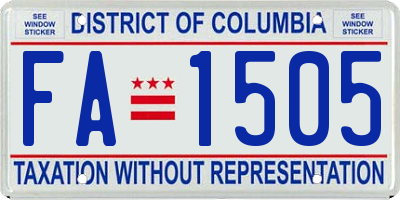 DC license plate FA1505