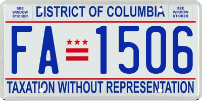 DC license plate FA1506