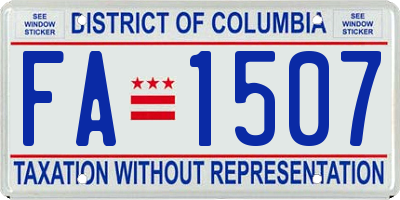 DC license plate FA1507