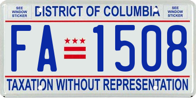 DC license plate FA1508