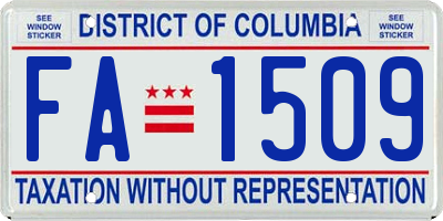 DC license plate FA1509