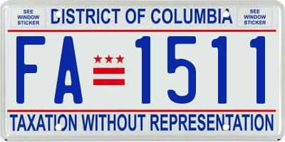 DC license plate FA1511