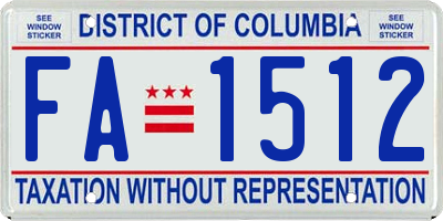 DC license plate FA1512