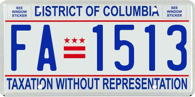 DC license plate FA1513