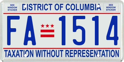 DC license plate FA1514