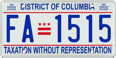 DC license plate FA1515