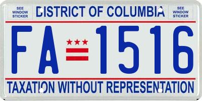 DC license plate FA1516