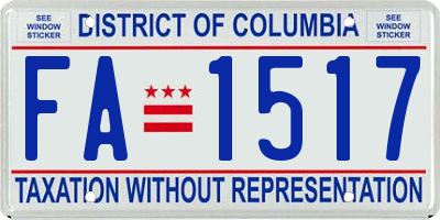 DC license plate FA1517