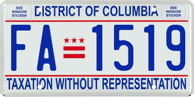 DC license plate FA1519