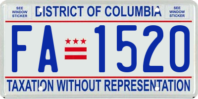 DC license plate FA1520