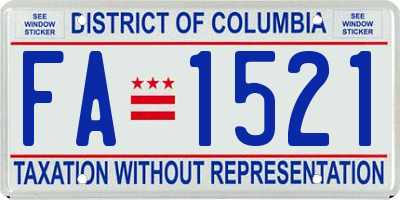 DC license plate FA1521