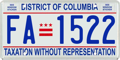 DC license plate FA1522