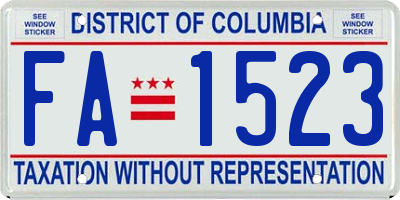 DC license plate FA1523