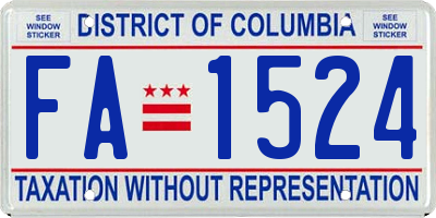 DC license plate FA1524