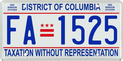 DC license plate FA1525