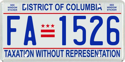 DC license plate FA1526