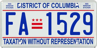 DC license plate FA1529