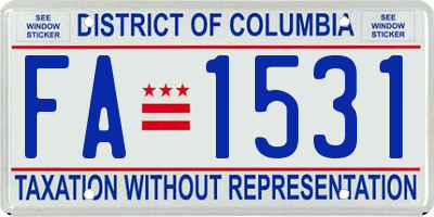 DC license plate FA1531