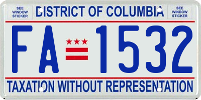 DC license plate FA1532