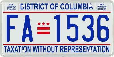 DC license plate FA1536