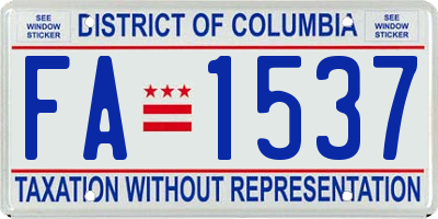 DC license plate FA1537