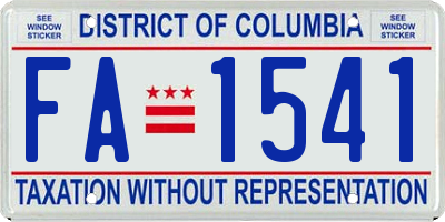 DC license plate FA1541