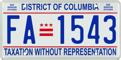 DC license plate FA1543