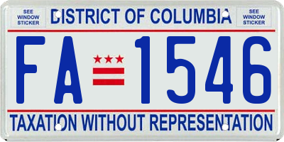 DC license plate FA1546