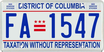 DC license plate FA1547