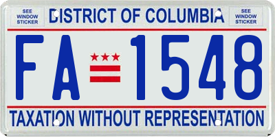 DC license plate FA1548