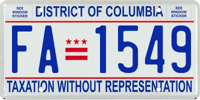 DC license plate FA1549