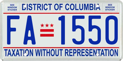 DC license plate FA1550