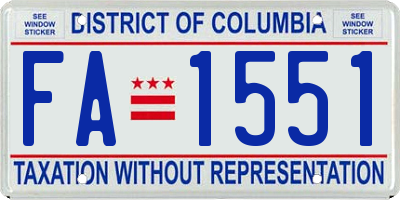 DC license plate FA1551