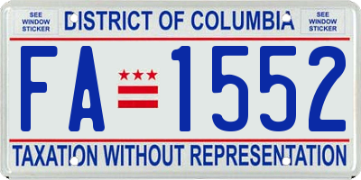 DC license plate FA1552