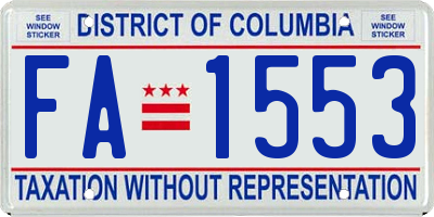 DC license plate FA1553