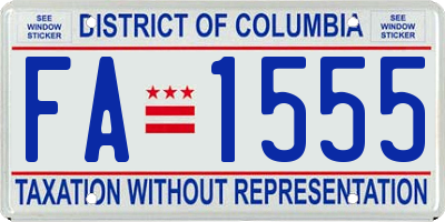 DC license plate FA1555