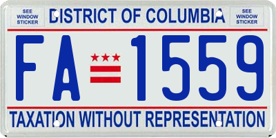 DC license plate FA1559