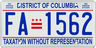 DC license plate FA1562