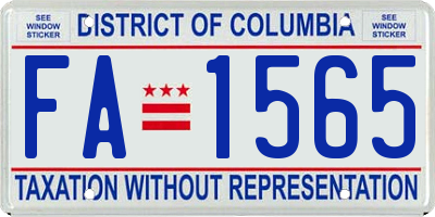 DC license plate FA1565