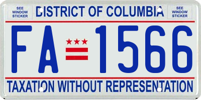 DC license plate FA1566