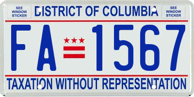 DC license plate FA1567