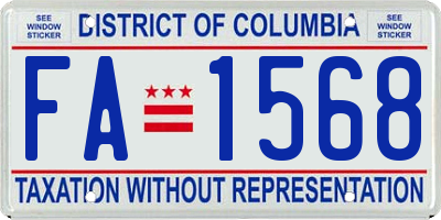 DC license plate FA1568