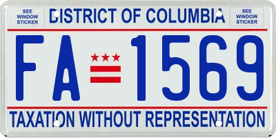 DC license plate FA1569