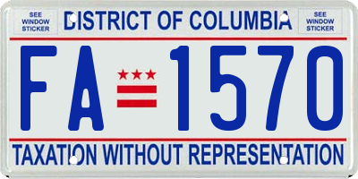 DC license plate FA1570