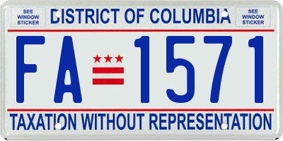 DC license plate FA1571