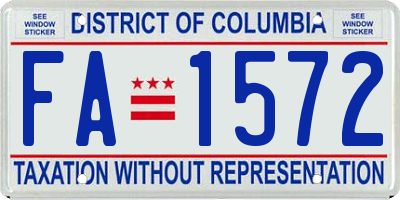 DC license plate FA1572