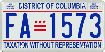 DC license plate FA1573