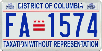 DC license plate FA1574